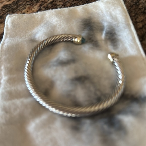 David Yurman Silver Bracelet with Blue and Gold Details - Picture 7 of 7